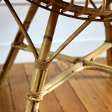 Vintage rattan coffee table 1960