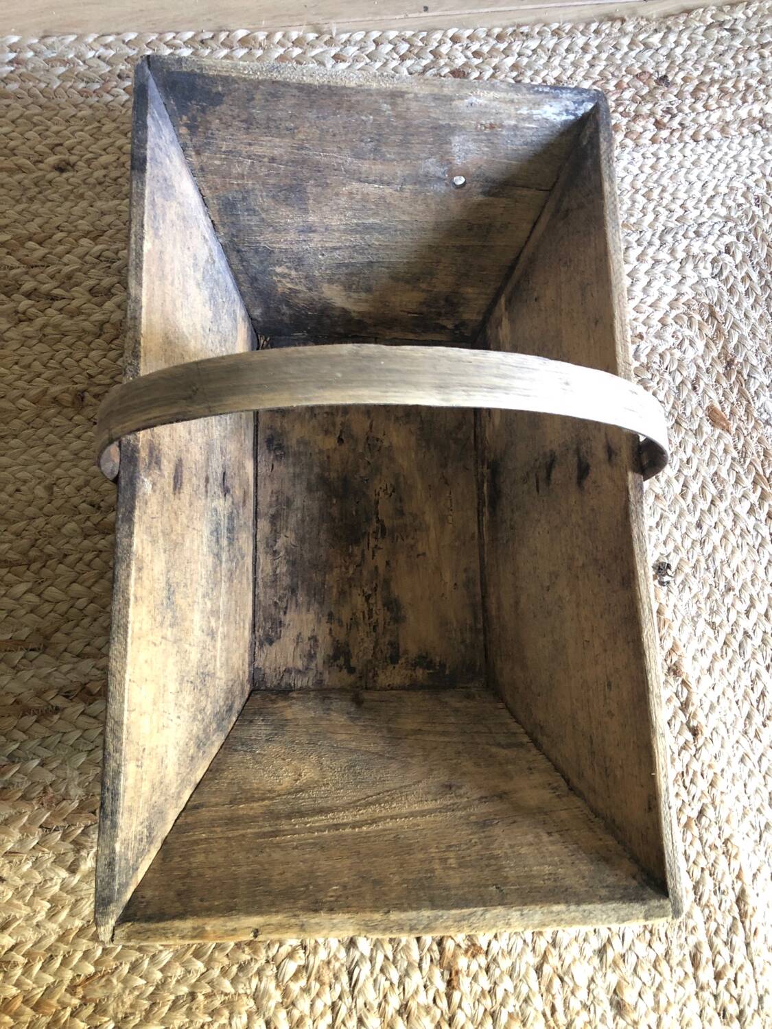 Renovated wooden grape harvest basket