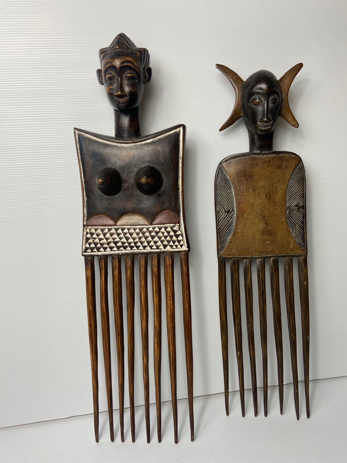 Pair of Akan combs