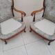 Pair of vintage antique bergère armchairs