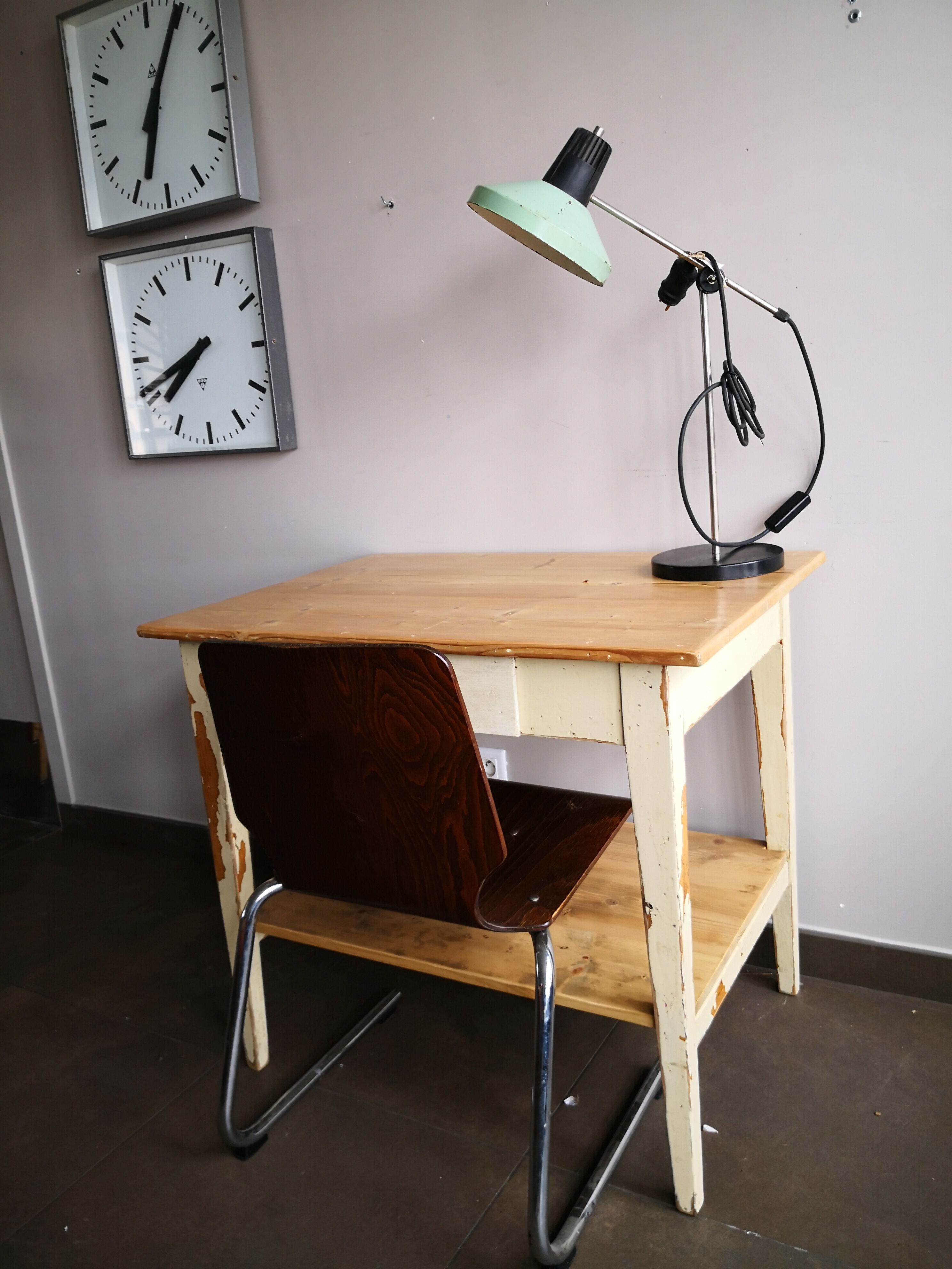 Vintage wooden desk table