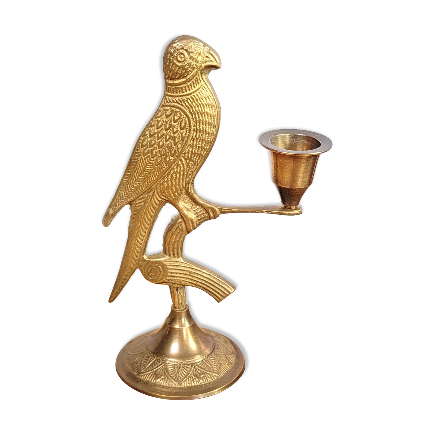 Candlestick brass bird