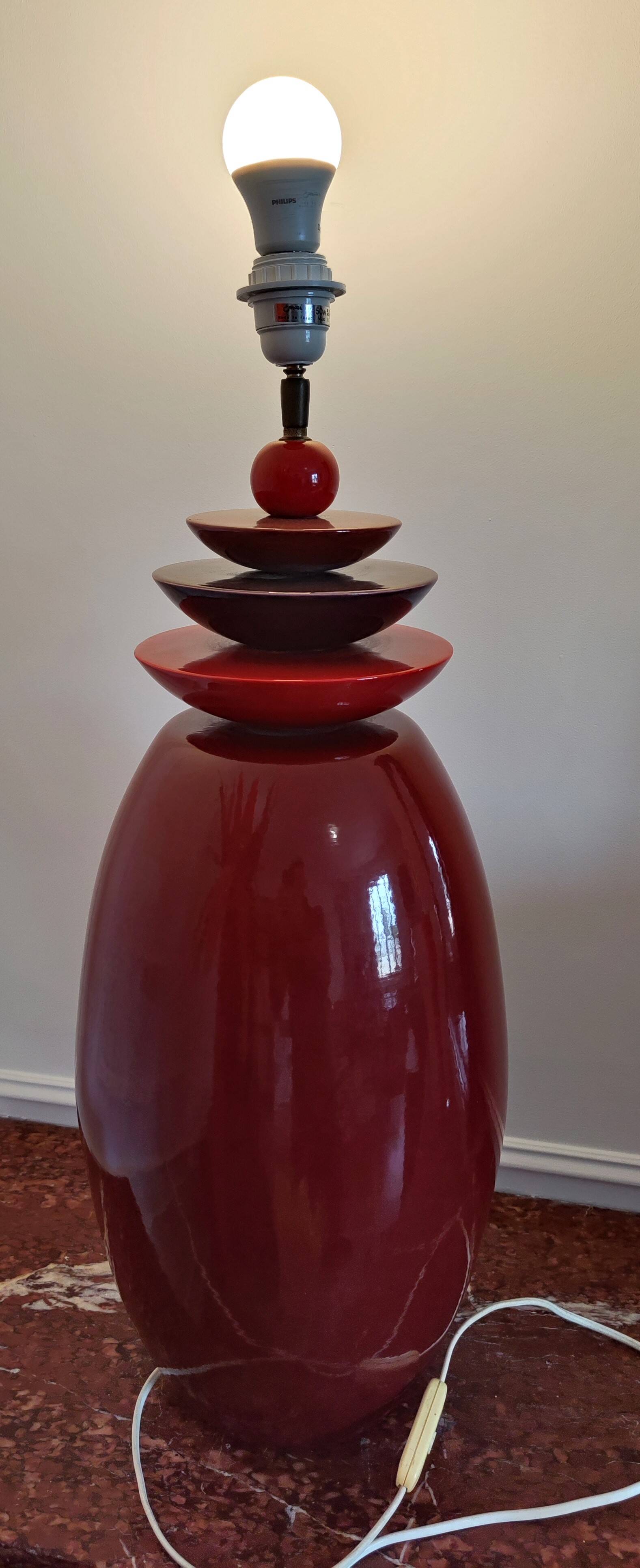 Large albret france ceramic earthenware lamp