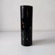 Black opaque glass vase with minimalist style copper inlays