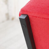 Chaise longue avec rembourrage rouge