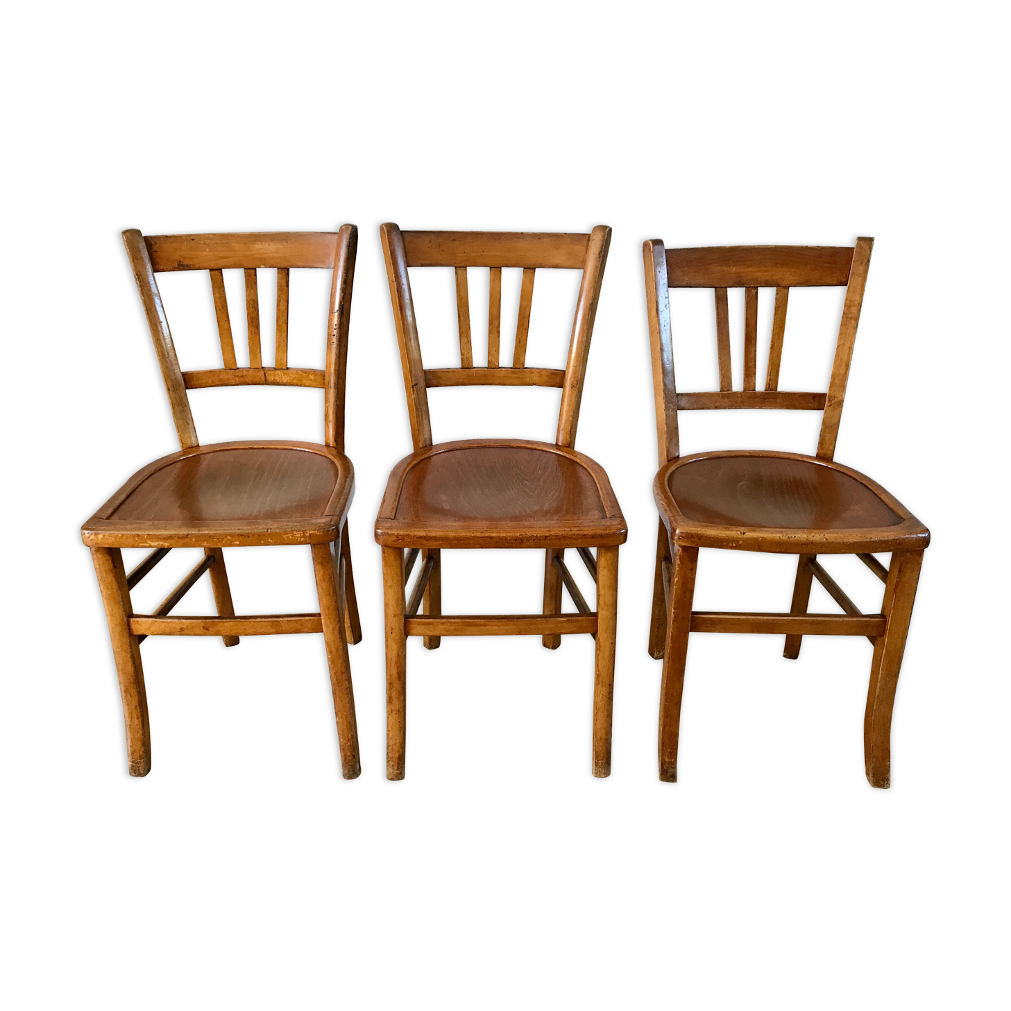 Trio de chaises bistrot Luterma années 50