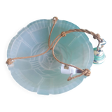 Pressed glass basin pendant light with Art Deco floral decoration Artistar France