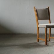 Set of six vintage Danish oak dining chairs, Henning Kjærnulf style, 1960s