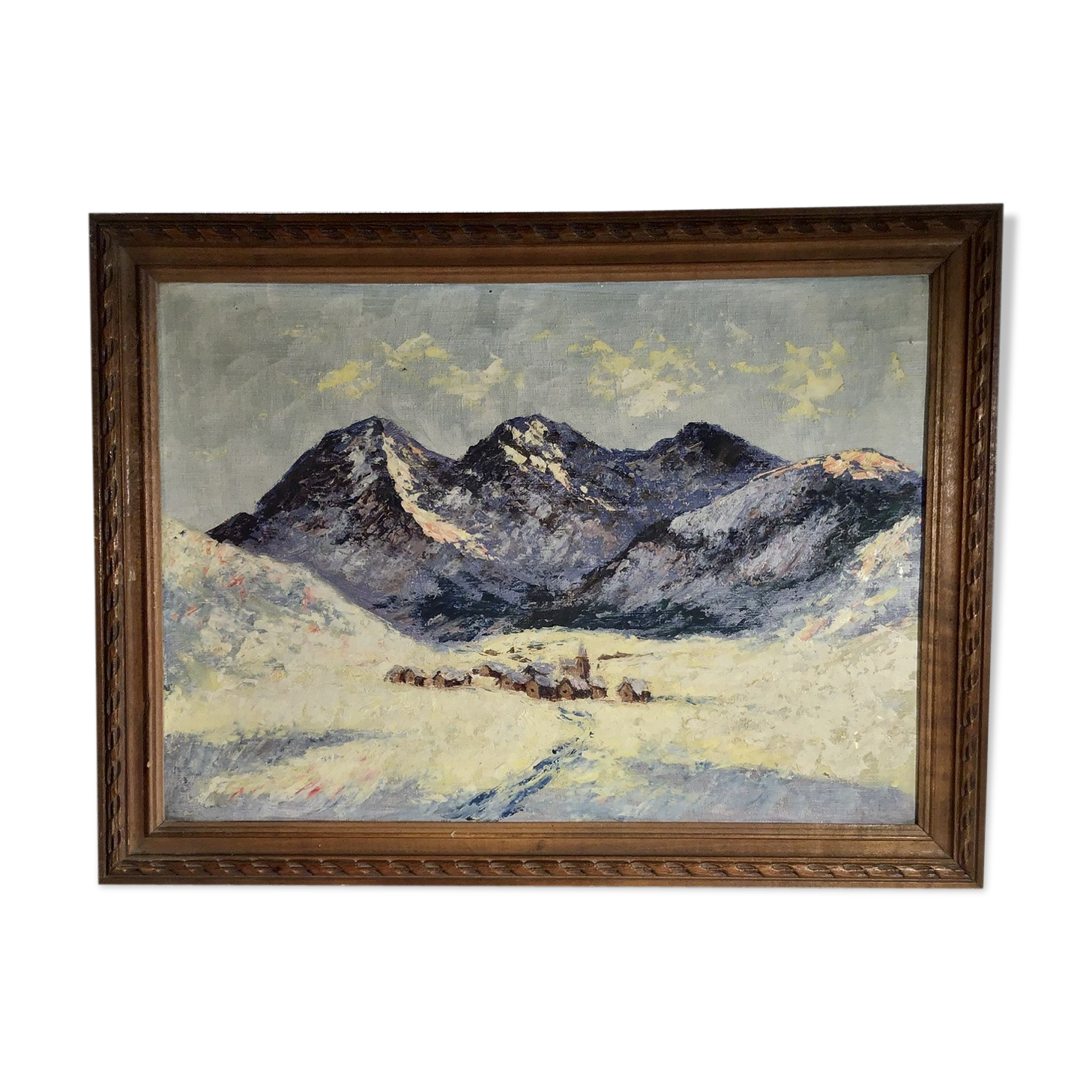 Table, winter landscape under snow 50/60s