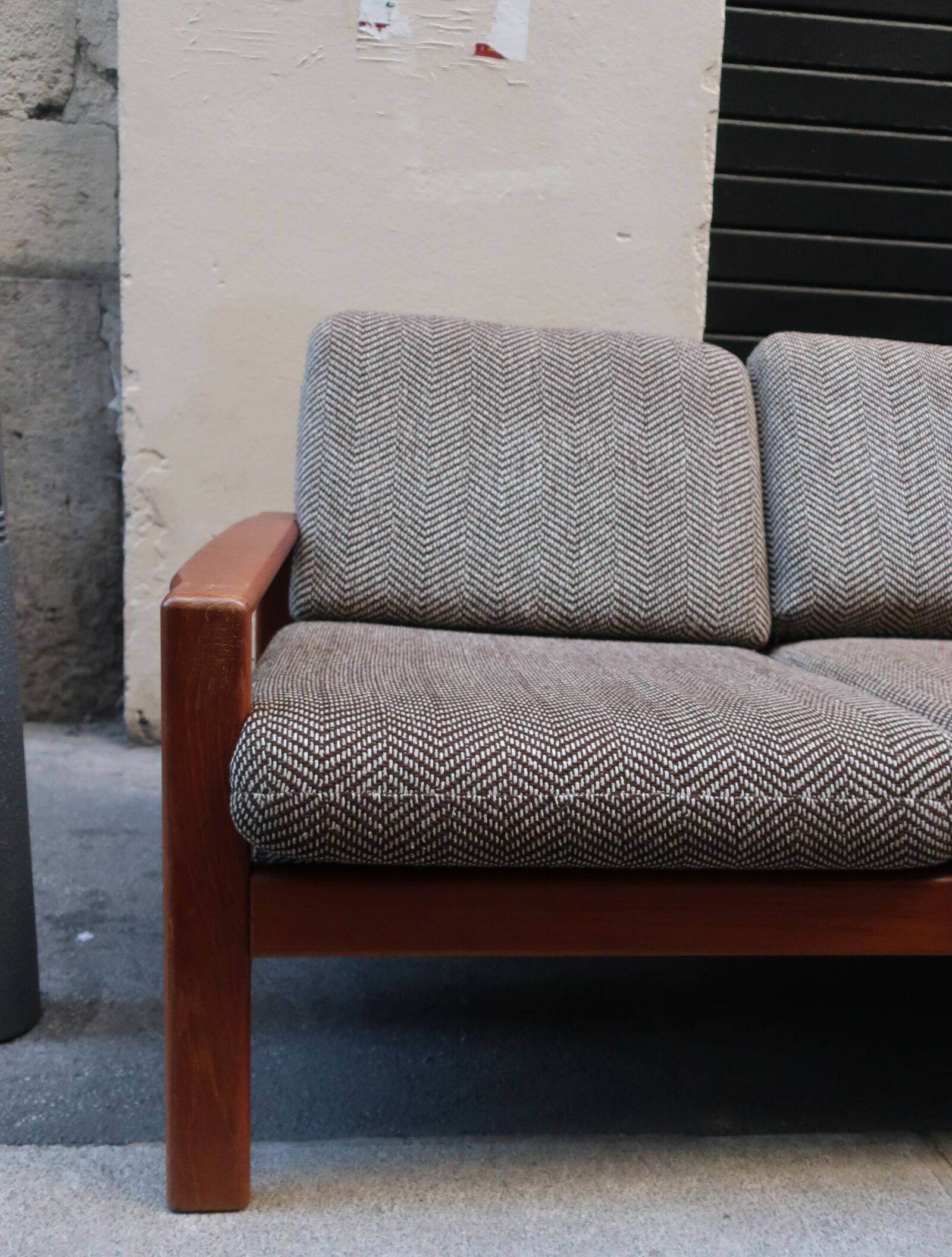 Scandinavian sofa from the 60s teak and fabric