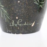 Pair of ceramic vases, hand painted