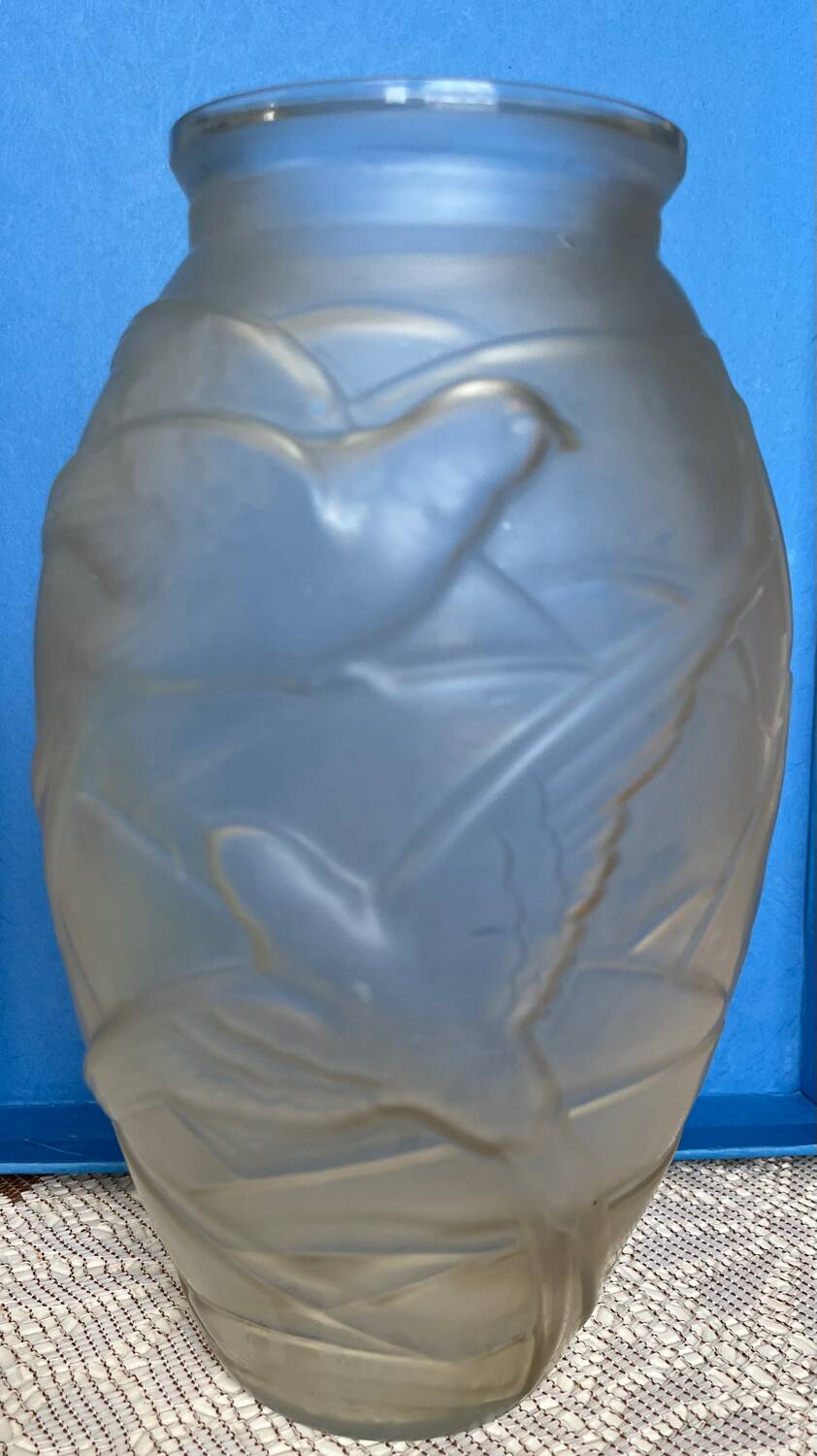 Art Nouveau frosted glass vase