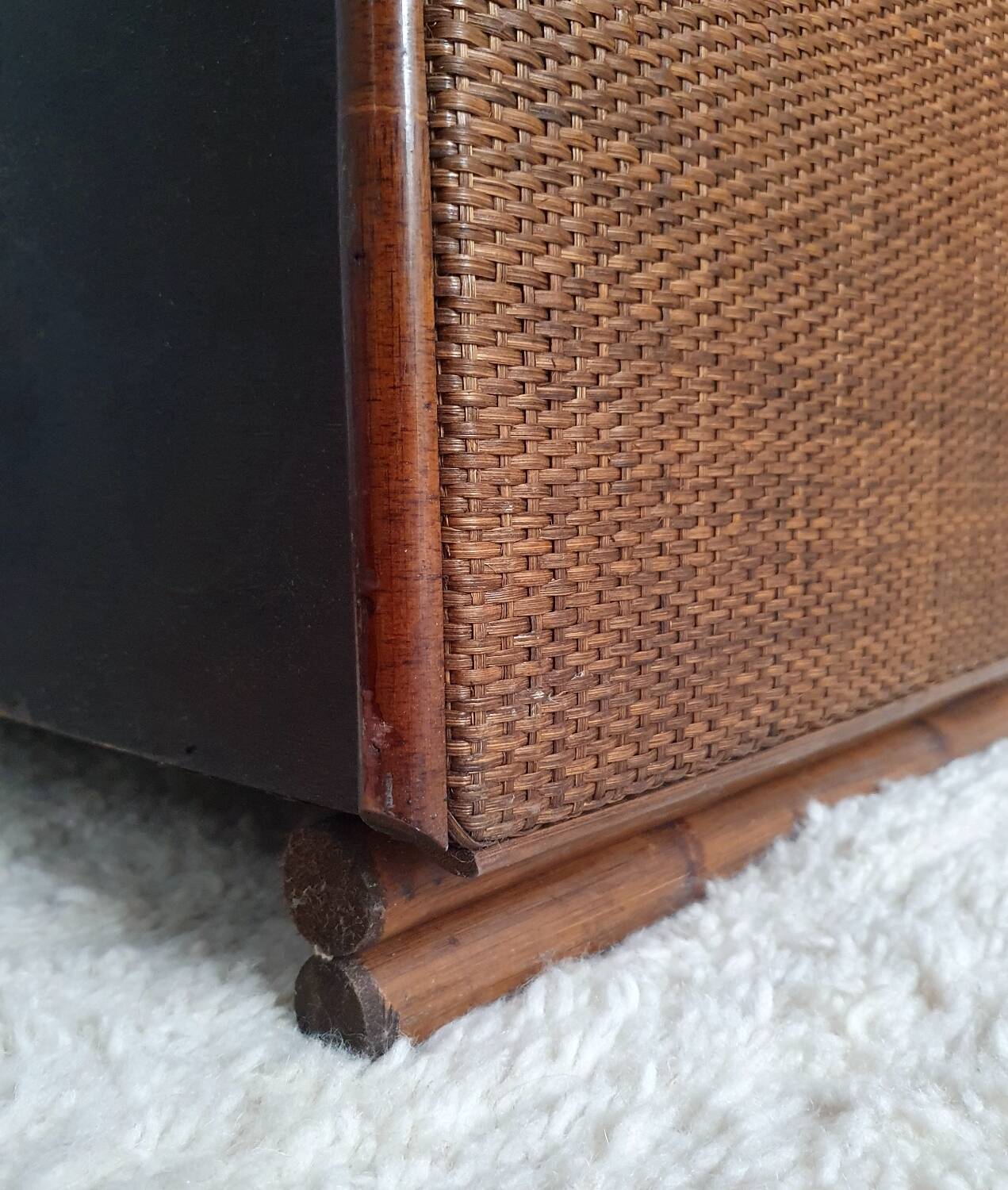 Vintage rattan chest of drawers 4 drawers