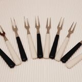 Set 10 cocktail forks 60s