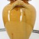Large vintage yellow glazed terracotta jar vase