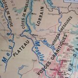 Vintage school map of France, Northern and Eastern Regions