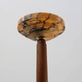 Art Deco Floor Lamp in oak and alabaster, France, ca. 1925