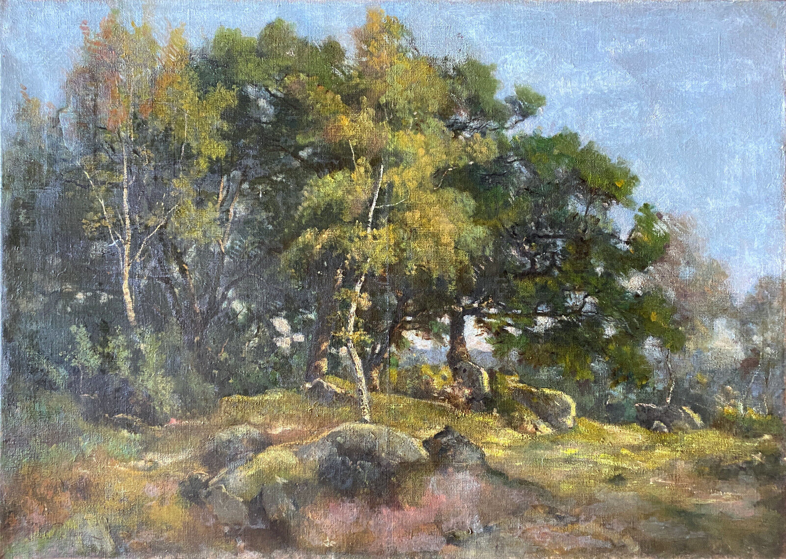 HST painting "Landscape of undergrowth" signed Léon PELLENC (1819-1894)