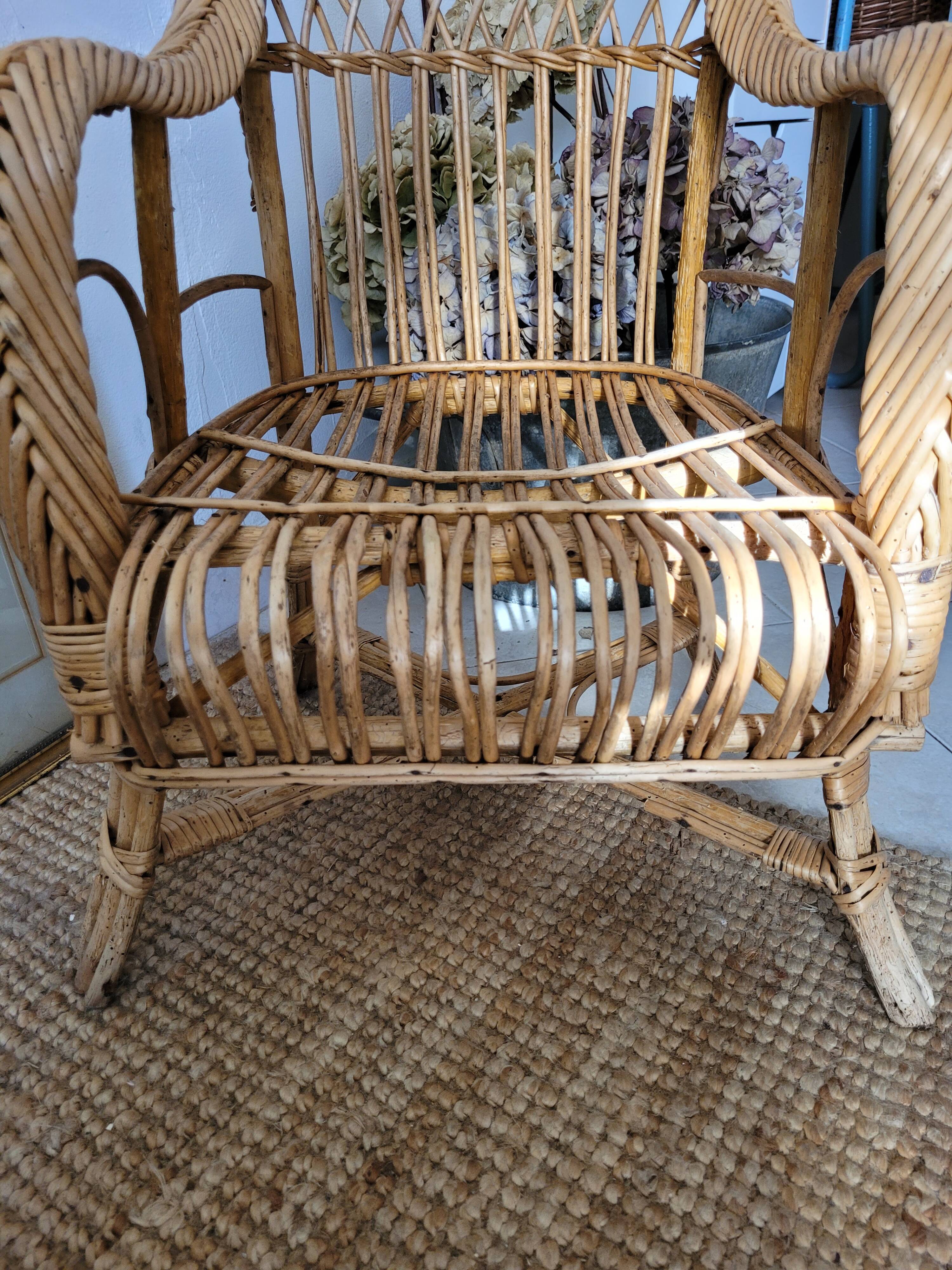 Vintage rattan armchair