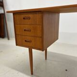 Small Danish Teak Asymmetrical Desk, 1960s.