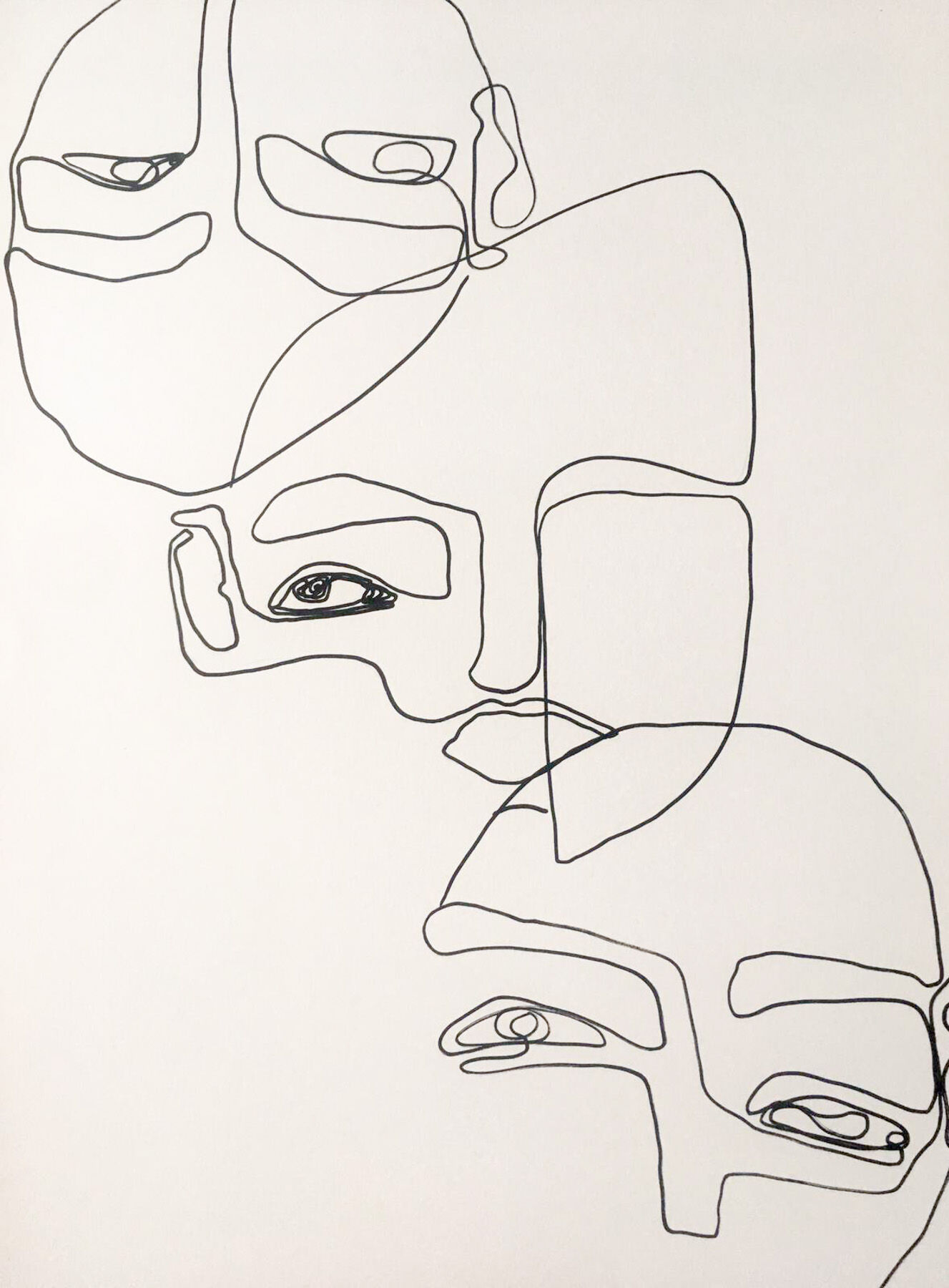 Faces original artwork 50x70