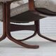 1970s, Norwegian design armchair, blend wool fabric, bent wood.