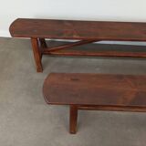 Pair of rustic benches 220 cm