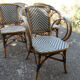 Ensemble de 6 fauteuils bistrot de terrasse en rotin type "parisienne".