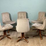 6 Swivel Bucket Chairs Scandinavian Design Vintage 60 70