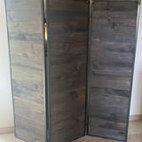 Industrial metal & solid wood screen - Unique designer piece