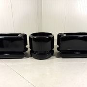 Luigi Colani set of 3 room dividing black planters 1970’s