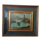 Oil painting Giovanni Bertè 60s/70s river landscape