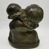 Old sculpture statue bust terracotta maternity mother child art deco 1930