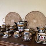 Rare complete Saint Jean de Bretagne coffee service - 10 cups, coffee pot.