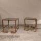 Set de 2 tables d'appoint vintage en forme de g en laiton