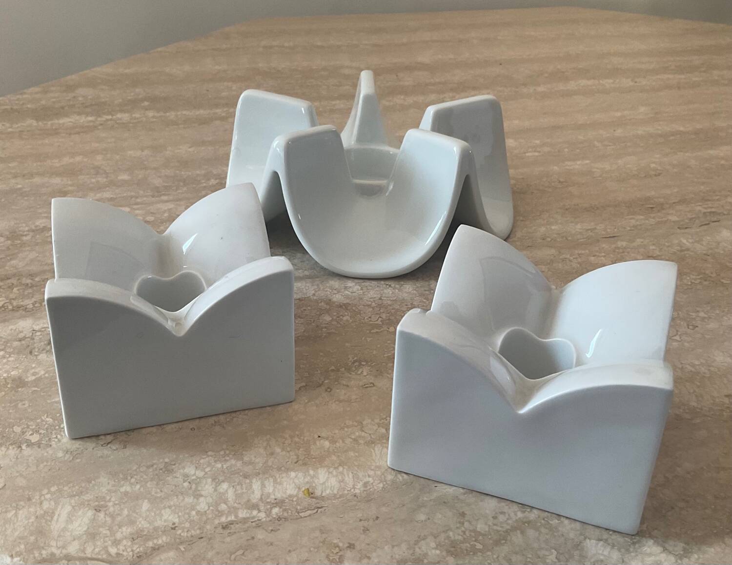 Trio of Arzberg Germany porcelain candle holders