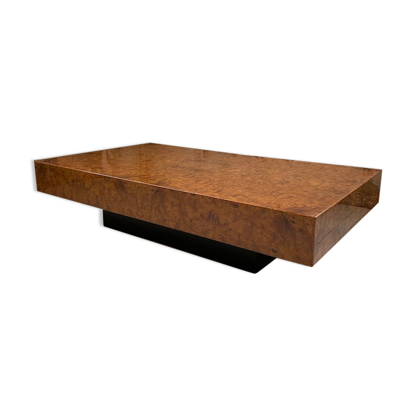 Italian coffee table elm magnifying glass