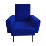 Vintage blue velvet armchair
