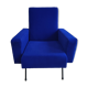 Fauteuil en velours bleu vintage