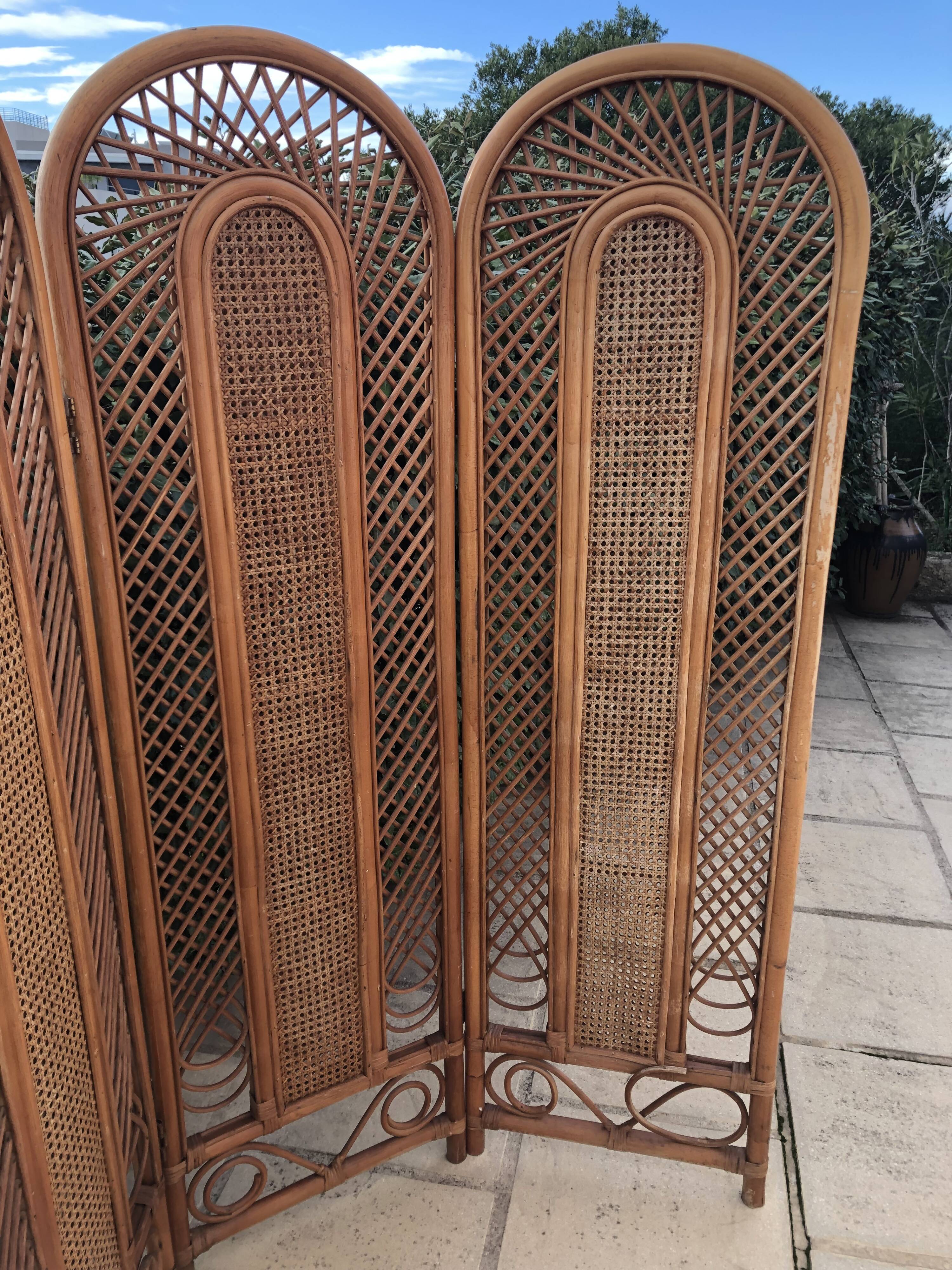Rattan screen, bamboo and canning