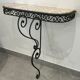 Wrought iron and marble console
