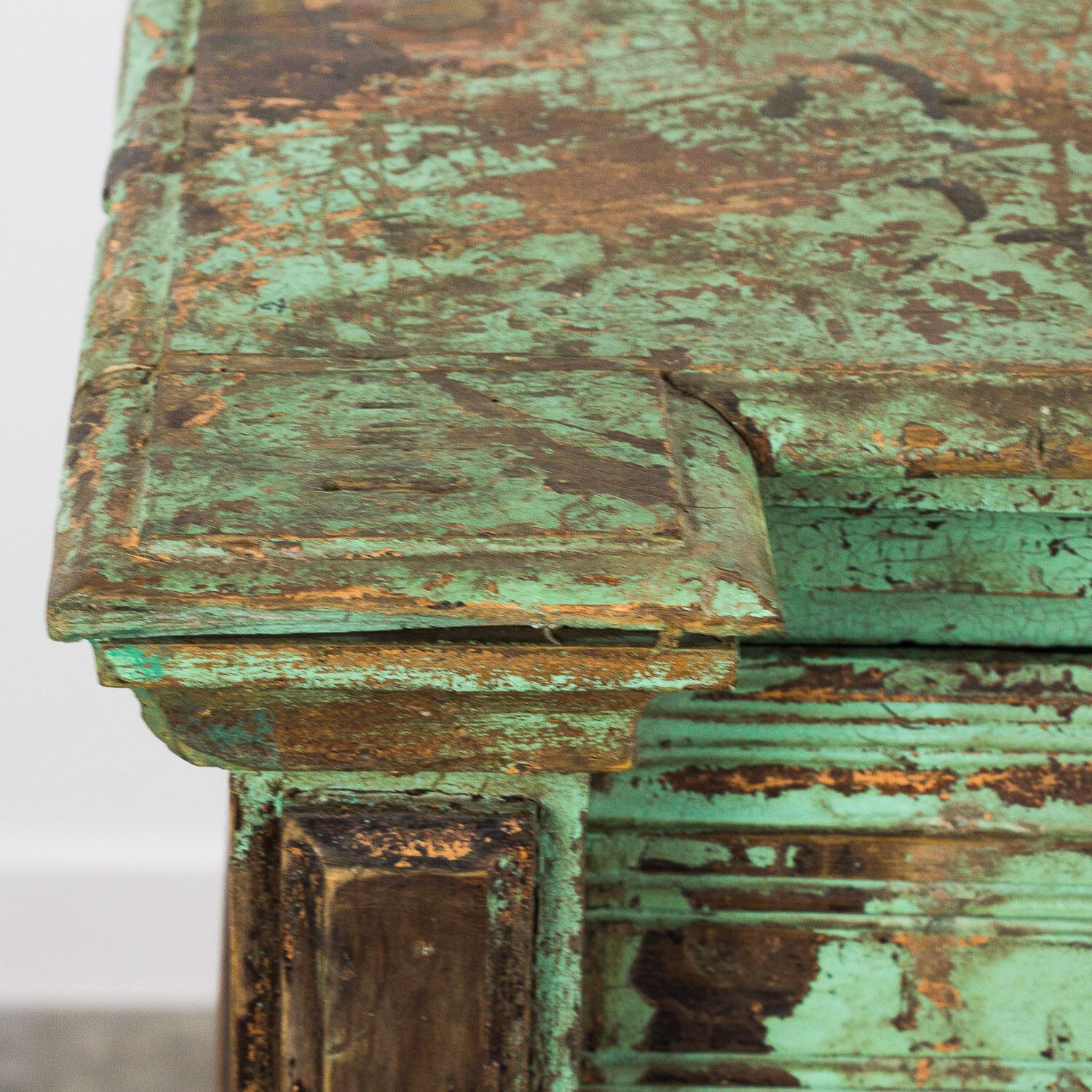 Green French antique cabinet