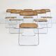 Set of 6 'Plia' folding chairs by Giancarlo Piretti for Anonima Castelli 1970s