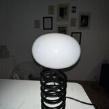 Modern Spiral Lamp Opaline Glass Chrome 1970s