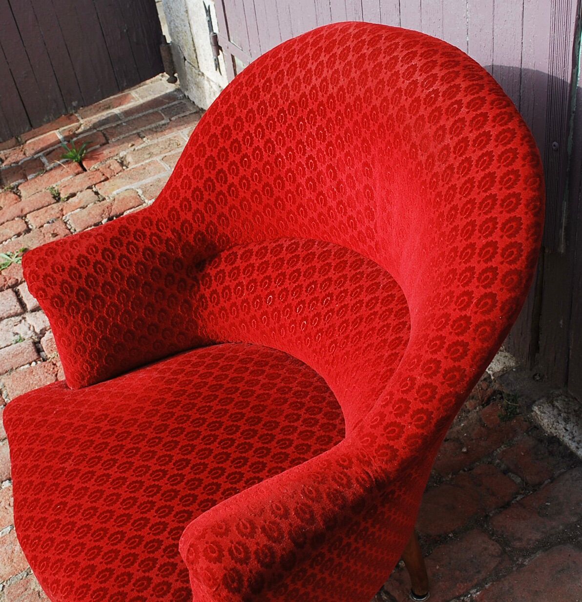 Red velvet armchair