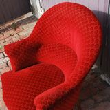 Red velvet armchair