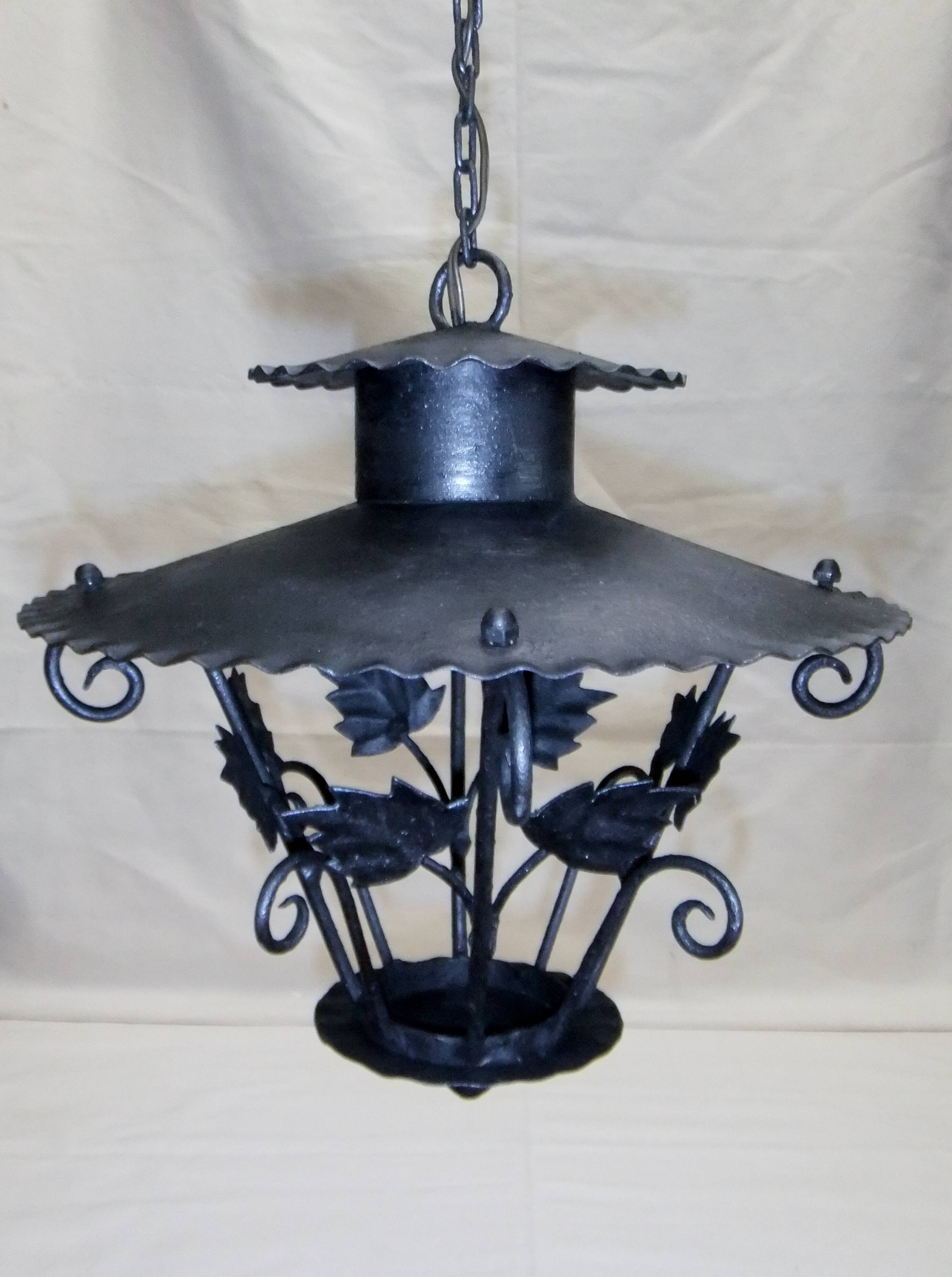Vintage wrought iron pendant light