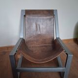 Brown leather armchair, J-Line