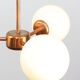 Mid-Century Modern Italian Chandelier in Copper and Opaline Glass, 1960s