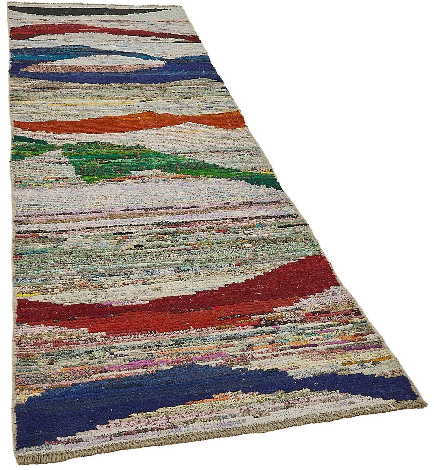 Handwoven Turkish Recycled Boho Rug 87 cm x 281 cm